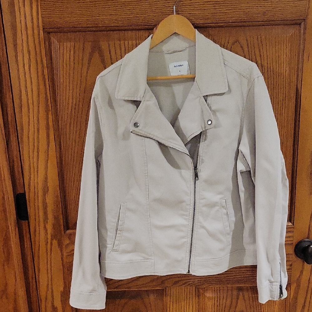 Womens Old Navy Cotton Moto Jacket In XL.